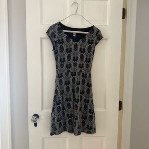 Merrell Black and Gray Floral Sporty Mini Dress, Moisture Wicking fabric